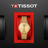 Buy Shop Tissot Everytime Lady Gold Dial Gold Mesh Bracelet Watch for Women - T143.210.33.021.00 USA Online