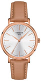 Buy Shop Tissot Everytime Lady Silver Dial Brown Leather Strap Watch for Women - T143.210.36.011.00 USA Online
