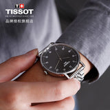 Buy Shop Tissot Everytime Large Black Dial Silver Mesh Bracelet Watch For Men - T109.610.11.077.00 USA Online