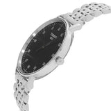Buy Shop Tissot Everytime Large Black Dial Silver Mesh Bracelet Watch For Men - T109.610.11.077.00 USA Online