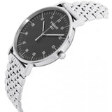 Buy Shop Tissot Everytime Large Black Dial Silver Mesh Bracelet Watch For Men - T109.610.11.077.00 USA Online