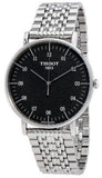 Buy Shop Tissot Everytime Large Black Dial Silver Mesh Bracelet Watch For Men - T109.610.11.077.00 USA Online
