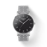 Buy Shop Tissot Everytime Large Black Dial Silver Mesh Bracelet Watch For Men - T109.610.11.077.00 USA Online