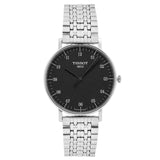 Buy Shop Tissot Everytime Large Black Dial Silver Mesh Bracelet Watch For Men - T109.610.11.077.00 USA Online