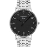 Buy Shop Tissot Everytime Large Black Dial Silver Mesh Bracelet Watch For Men - T109.610.11.077.00 USA Online