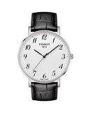 Buy Shop Tissot Everytime Large White Dial Black Leather Strap Watch For Men - T109.610.16.032.00 USA Online