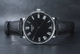 Buy Shop Tissot Everytime Medium Black Dial Black Leather Strap Watch For Men - T109.410.16.053.00 USA Online