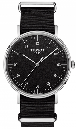 Buy Shop Tissot Everytime Medium Black Dial Black NATO Strap Watch For Men - T109.410.17.077.00 USA Online