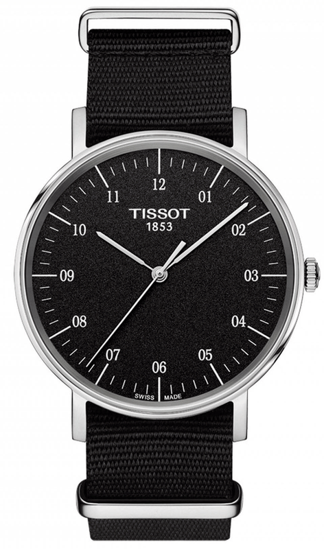 Buy Shop Tissot Everytime Medium Black Dial Black NATO Strap Watch For Men - T109.410.17.077.00 USA Online