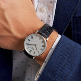 Buy Shop Tissot Everytime Medium White Dial Black Leather Strap Watch For Men - T109.410.16.033.01 USA Online