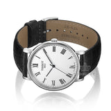 Buy Shop Tissot Everytime Medium White Dial Black Leather Strap Watch For Men - T109.410.16.033.01 USA Online