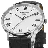 Buy Shop Tissot Everytime Medium White Dial Black Leather Strap Watch For Men - T109.410.16.033.01 USA Online