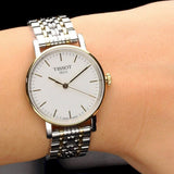 Buy Shop Tissot Everytime Medium White Dial Two Tone Mesh Bracelet Watch For Men - T109.410.22.031.00 USA Online