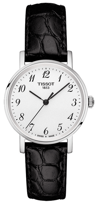 Buy Shop Tissot Everytime Small White Dial Black Leather Strap Watch For Women - T109.210.16.032.00 USA Online