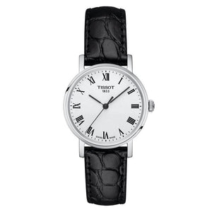 Buy Shop Tissot Everytime Small White Dial Black Leather Strap Watch For Women - T109.210.16.033.00 USA Online