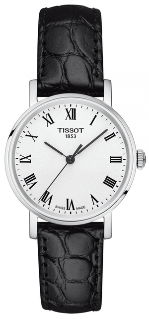 Buy Shop Tissot Everytime Small White Dial Black Leather Strap Watch For Women - T109.210.16.033.00 USA Online