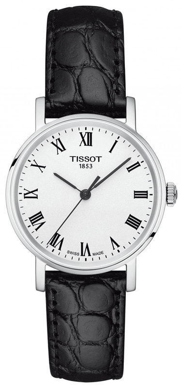 Buy Shop Tissot Everytime Small White Dial Black Leather Strap Watch For Women - T109.210.16.033.00 USA Online