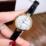 Buy Shop Tissot Flamingo Mother of Pearl White Dial Black Leather Strap Watch For Women - T094.210.26.111.00 USA Online
