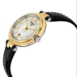 Buy Shop Tissot Flamingo Mother of Pearl White Dial Black Leather Strap Watch For Women - T094.210.26.111.00 USA Online