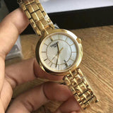 Buy Shop Tissot Flamingo Mother of Pearl White Dial Gold Steel Strap Watch For Women - T094.210.33.111.00 USA Online