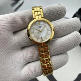 Buy Shop Tissot Flamingo Mother of Pearl White Dial Gold Steel Strap Watch For Women - T094.210.33.111.00 USA Online