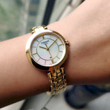 Buy Shop Tissot Flamingo Mother of Pearl White Dial Gold Steel Strap Watch For Women - T094.210.33.111.00 USA Online