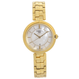 Buy Shop Tissot Flamingo Mother of Pearl White Dial Gold Steel Strap Watch For Women - T094.210.33.111.00 USA Online