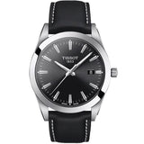 Buy Shop Tissot Gentleman Black Dial Black Leather Strap Watch For Men - T127.410.16.051.00 USA Online