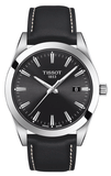 Buy Shop Tissot Gentleman Black Dial Black Leather Strap Watch For Men - T127.410.16.051.00 USA Online