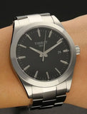 Buy Shop Tissot Gentleman Black Dial Silver Steel Strap Watch For Men - T127.410.11.051.00 USA Online