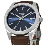 Buy Shop Tissot Gentleman Blue Dial Brown Leather Strap Watch For Men - T127.410.16.041.00 USA Online