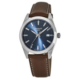 Buy Shop Tissot Gentleman Blue Dial Brown Leather Strap Watch For Men - T127.410.16.041.00 USA Online