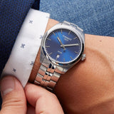 Buy Shop Tissot Gentleman Blue Dial Silver Steel Strap Watch For Men - T127.410.11.041.00 USA Online