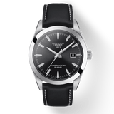 Buy Shop Tissot Gentleman Powermatic 80 Silicium Black Dial Black Leather Strap Watch For Men - T127.407.16.051.00 USA Online
