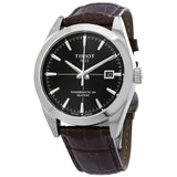 Buy Shop Tissot Gentleman Powermatic 80 Silicium Black Dial Brown Leather Strap Watch For Men - T127.407.16.051.01 USA Online