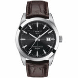 Buy Shop Tissot Gentleman Powermatic 80 Silicium Black Dial Brown Leather Strap Watch For Men - T127.407.16.051.01 USA Online
