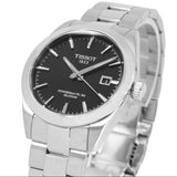 Buy Shop Tissot Gentleman Powermatic 80 Silicium Black Dial Silver Steel Strap Watch For Men - T127.407.11.051.00 USA Online