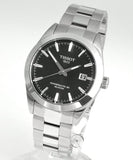 Buy Shop Tissot Gentleman Powermatic 80 Silicium Black Dial Silver Steel Strap Watch For Men - T127.407.11.051.00 USA Online