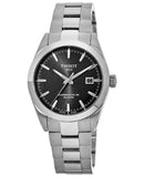 Buy Shop Tissot Gentleman Powermatic 80 Silicium Black Dial Silver Steel Strap Watch For Men - T127.407.11.051.00 USA Online
