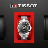 Buy Shop Tissot Gentleman Powermatic 80 Silicium Black Dial Silver Steel Strap Watch For Men - T127.407.11.061.01 USA Online