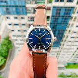 Buy Shop Tissot Gentleman Powermatic 80 Silicium Blue Dial Brown Leather Strap Watch For Men - T127.407.16.041.00 USA Online
