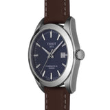 Buy Shop Tissot Gentleman Powermatic 80 Silicium Blue Dial Brown Leather Strap Watch For Men - T127.407.16.041.00 USA Online
