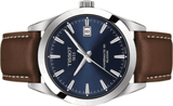 Buy Shop Tissot Gentleman Powermatic 80 Silicium Blue Dial Brown Leather Strap Watch For Men - T127.407.16.041.00 USA Online
