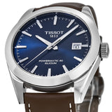 Buy Shop Tissot Gentleman Powermatic 80 Silicium Blue Dial Brown Leather Strap Watch For Men - T127.407.16.041.00 USA Online