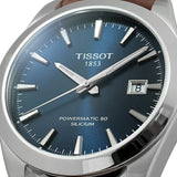 Buy Shop Tissot Gentleman Powermatic 80 Silicium Blue Dial Brown Leather Strap Watch For Men - T127.407.16.041.00 USA Online