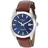 Buy Shop Tissot Gentleman Powermatic 80 Silicium Blue Dial Brown Leather Strap Watch For Men - T127.407.16.041.00 USA Online