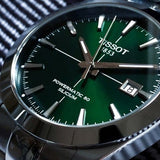 Buy Shop Tissot Gentleman Powermatic 80 Silicium Green Dial Silver Steel Strap Watch For Men - T127.407.11.091.01 USA Online