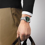 Buy Shop Tissot Gentleman Powermatic 80 Silicium Green Dial Silver Steel Strap Watch For Men - T127.407.11.091.01 USA Online