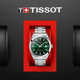 Buy Shop Tissot Gentleman Powermatic 80 Silicium Green Dial Silver Steel Strap Watch For Men - T127.407.11.091.01 USA Online