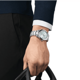 Buy Shop Tissot Gentleman Powermatic 80 Silicium Ice Blue Silver Steel Strap Watch For Men - T127.407.11.351.00 USA Online